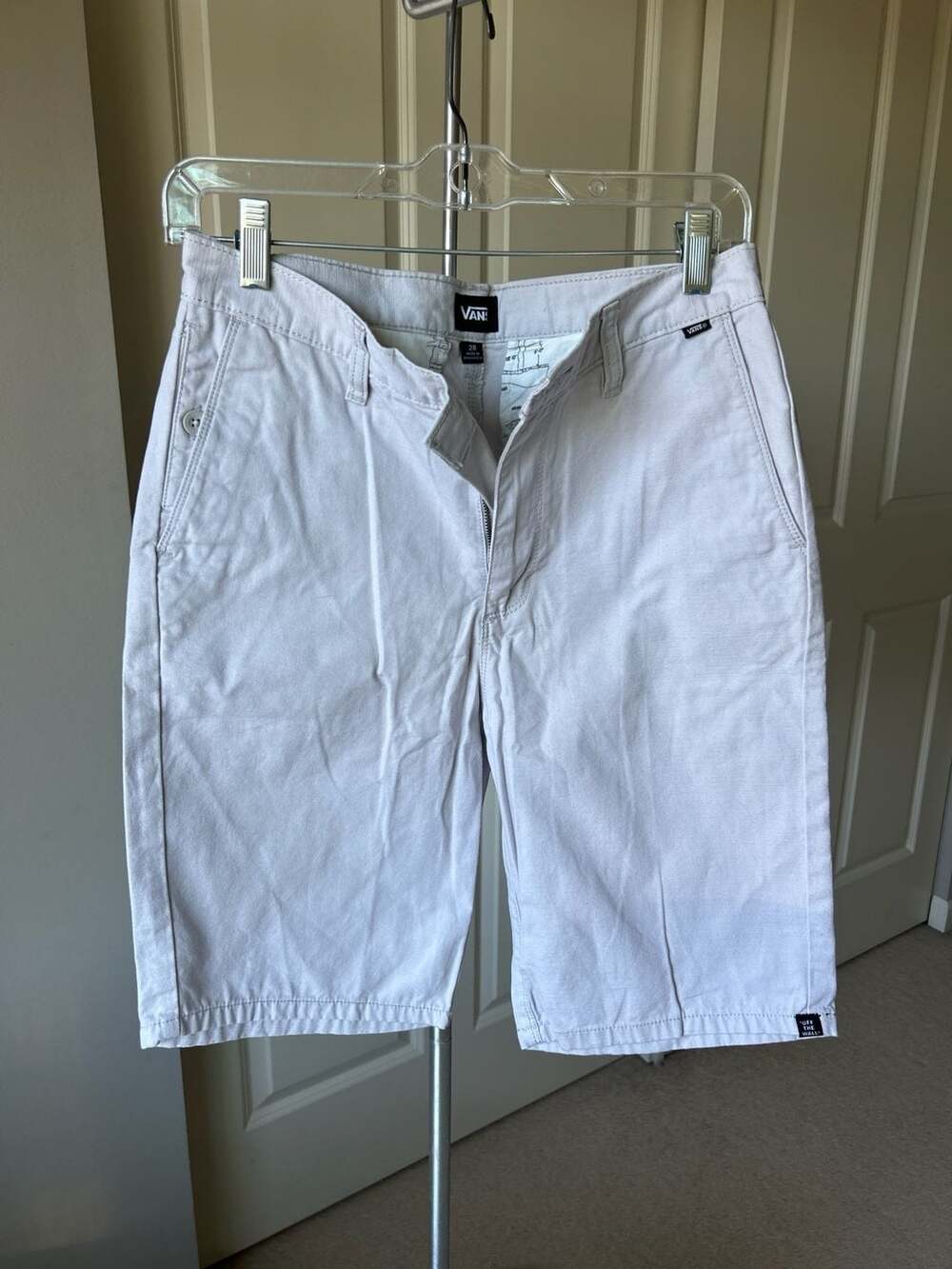 Vans Authentic Chino Shorts Light Grey Size 28